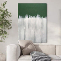 Modern Abstract Green and White Oil Painting Hand Painted Canvas Art On The