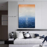 Artist Hand Painted High Quality Modern Sea Landscape Abstract on Canvas Hand Paintedative