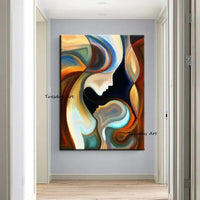 Hand Painted Oil Painting Modern Figures Abstract on Canvas Wall Art