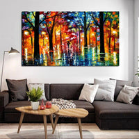 Hand Painted Hand Painted Abstract Colorful Landscape Palette Knife Street Oil Painting Abstracts