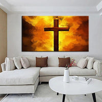 Hand Painted Oil Paintings Modern Cross Abstract Canvas Wall Art Canvas Office