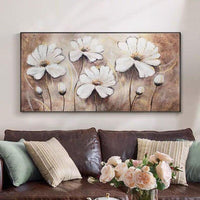 Hand Painted Texture Thick Flower Canvas Art Wall Hanging Paintings Decor