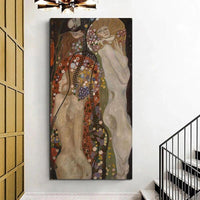 Hand Painted Gustav Klimt Water Serpents II Oil Painting Room canvas size