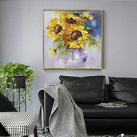 Palette Knife Abstract Sunflower Oil Painting Art Hand Painted Quality Flower Wall Decor Art Pieces Hot Selling For