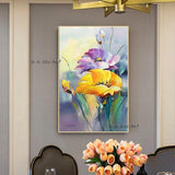 Flowers Abstract Modern Hand Painted Painting