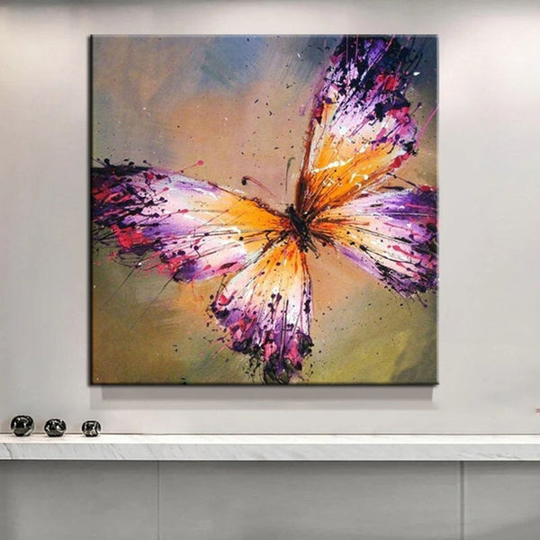 Hand Painted Beautiful Butterfly Oil Painting Animal Abstract on Canvass