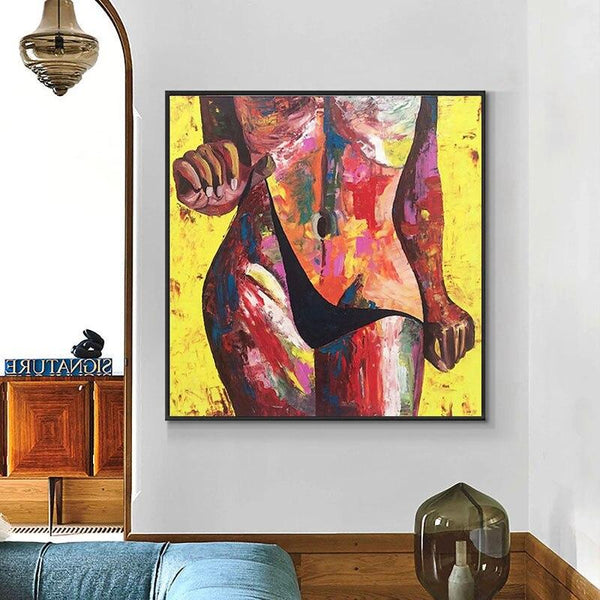 Hand Painted Modern Sexy Women Nude Oil Painting On Canvas Abstract Pop Art Wall Painting