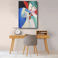 Hand Painted Character Oil Paintings Modern Two Women Abstract Canvass Bedroom