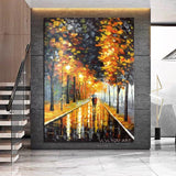 Abstract oil painting on canvas Hand Painted Modern abstract painting Knife Street landscape Home Wall el decor (hand painted)