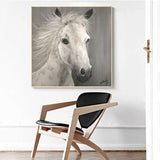 High Hand Painted Horses Abstract Oil Painting Modern White Horse Oil Painting On Canvas