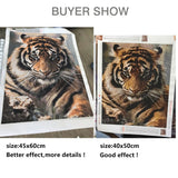 DIY Diamond 5D DIY Diamond Painting Tiger Full Square/Round Drill Mosaic Painting Decoration