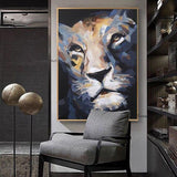 Hand Painted Abstract Animal Tiger Oil Painting On Canvas Leopard work Modern Painting For Room