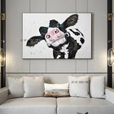 Art Animal Black And White Cow Canvas Art Canvas Painting Decoration