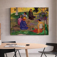 Paul Gauguin Hand Painted Oil Painting Small Talk Abstract Landscape People Classic Retro Wall Art Decor