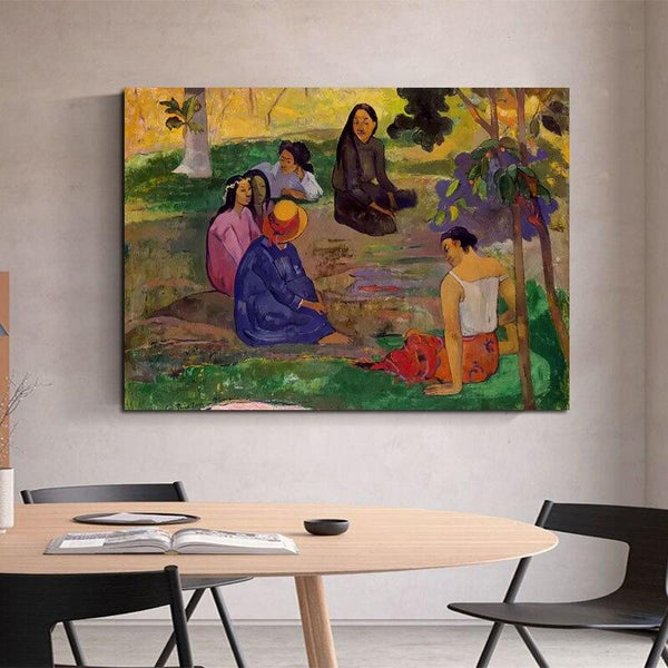 Paul Gauguin Hand Painted Oil Painting Small Talk Abstract Landscape People Classic Retro Wall Art Decor