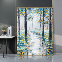 Abstract Modern Landscape Hand Painted Forest Canvas Oil Paintings On Wall Art Tree As