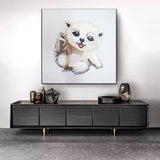 Newest Hand Painted Abstract Cartoon Animal Oil Painting For Children Room Decoration Canvas Paintings Wall Art As