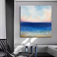 Hand Painted Oil Painting Hand Painted impression Sea view Abstract On Canvas Wall Art