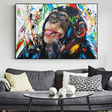 Hand Painted Abstract Animal Oil Painting Street Art On Canvas Monkey s