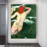 Hand Painted Oil Paintings Paul Gauguin In the Waves Figure Nude Abstract Retro Wall Art