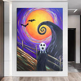 Oil Painting Abstract Fear Hand Painted Canvas Modern Wall Art Halloween