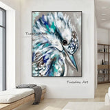 Hand Painted Oil Painting Animal Cool Bird Abstract on Canvas Modern Arts