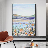 Modern Abstract Hand Painted Oil Painting Modern Style Beautiful Flowers Decorative AS