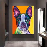 Hand Painted Pets Dog Oil Painting On Canvas Modern Artists Paintingatives