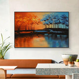 Abstract Blue Trees Painting Hand Painted Oil Painting On Canvas Thick Texture Painting Decorative