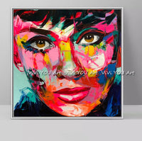 Nielly Style Francoise ArtWork Hand Painted Oil painting Face picture Art Women Modern Abstract on Canvas