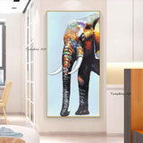 Oil painting On Canvas Abstract Animal Elephant Hand Painted Acrylic Colourful Wall Art Painting