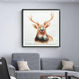 Hand Painted Contemporary Deer Oil Painting on Canvas Abstract Animal Hallway