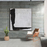 Textured Simple Black White Oil Painting Hand Painted Wall Art Canvas Painting Modernative
