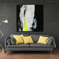 Acrylic Hand Painted Oil Painting Abstract Black White Painting On Canvas Wall Art Minimalist Black Art