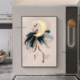 Modern Figure Abstract Hand Painted Canvas Painting Modern Art Dancing Girl Bedroom