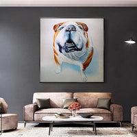 Hand Painted Oil Painting Cartoon Animal Dog Abstract On Canvass Home Children's Room Decor