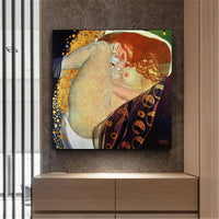 Hand Painted Art Gustav Klimt Danae Oil Painting on Canvas