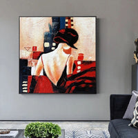 Hand Painted Naked Woman Figure Oil Painting On Canvas Modern Abstract Wall Art Bedroom