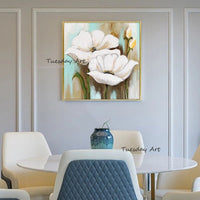 Hand Painted Oil Painting Flowers Abstract Painting Contemporary Art Textured Design Artworks