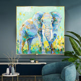 Cute Elephant Art Hand Painted Oil Painting On Canvas Animal Modern