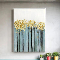 Hand Painted Oil Painting Decorative Painting Home Entrance Hallway Light Luxury Modern Abstract Gold Foil Decor