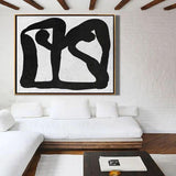 Hand Painted Oversized Abstract Painting On Canvas Art Canvas Painting Minimalist Art Black White Painting Decor