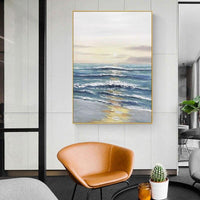 The Sunset Scenery Along The Coast Modern Hand Painted Abstract Artwork Oil Painting Canvas Painting