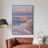 Modern Abstract Hand Painted Oil Painting Texture Canvas Sunset Landscape Big