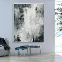 Abstract Painting Black White Modern Landscape Handmade Painting Wall Painting For Home (hand painted)