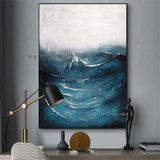 Abstract Seascape Oil Painting On Canvas Hand Painted Modern Painting Minimalist Office