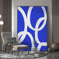 Hot Selling Blue White Acrylic Painting Modern Decor Canvas Wall Art Hand Painted Canvas Oil Painting Unframed