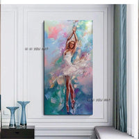 Abstract Hand Painted Modern Dancing Ballerina Canvas on The Wall Ballet Girl and