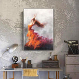 Hand Painted Dancing Girl Abstract Oil Painting Wall Art Modern As