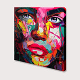 Colorful Hand Painted Sexy Lady Figure Portrait Abstract People On Canvas